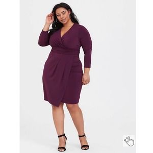 TORRID Purple Midi Studio Knit Wrap Dress - NWT